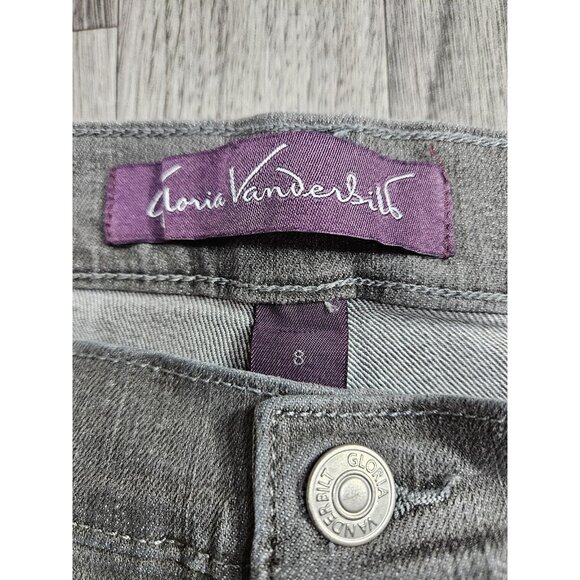 (3/$35) Gloria Vanderbilt Jeans Womens 8 Gray Amanda Average Denim Straight Leg - Picture 4 of 12